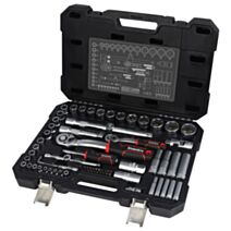 Coffret à douilles 75 pièces 1/4" et 1/2" chrome vanadium - INVENTIV