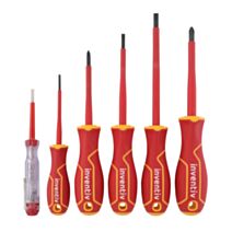 Jeu de 5 tournevis isolés + 1 tournevis testeur - INVENTIV