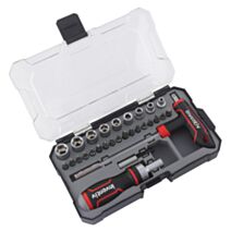 Set tournevis cliquet + droit + en T de 29 pièces - INVENTIV