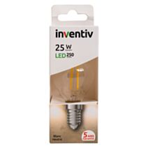 Ampoule Retroled sphérique E14 250lm 3W blanc neutre - INVENTIV