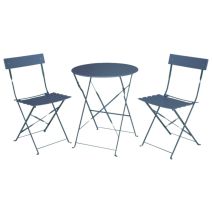 Table de balcon + 2 chaises de jardin Peps Gris Souris - INVENTIV