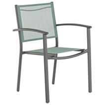 Fauteuil de jardin Pop2 Alu + Tixline Vert amande - INVENTIV