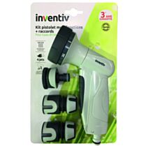 Kit pistolet arrosage + raccords Ø15 mm - INVENTIV