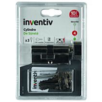 Cylindre de Serrure Surêté L.30+30mm Avec Bouton - INVENTIV