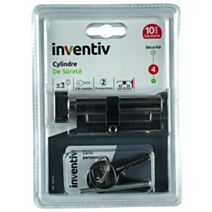 Cylindre de Serrure Surêté L.30+40mm Avec Bouton - INVENTIV