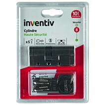 Cylindre de Serrure Haute Sécurité 5 Protections L.30+40mm - INVENTIV