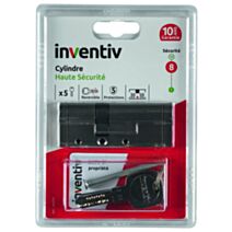 Cylindre de Serrure Haute Sécurité 5 Protections L.30+50mm - INVENTIV