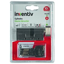 Cylindre de Serrure Haute Sécurité 5 Protections L.30+40mm - INVENTIV