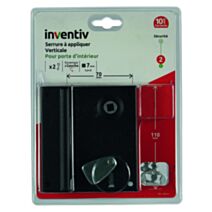 Serrure à applique verticale porte d'intérieur 70x110mm - INVENTIV