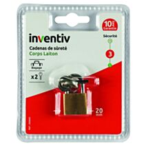 Cadenas + 2 Clés Laiton 20mm - INVENTIV