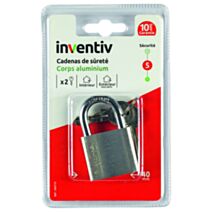 Cadenas + 2 Clés Aluminium 40mm - INVENTIV
