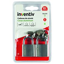 2 Cadenas + 2 Clés Aluminium 30mm - INVENTIV
