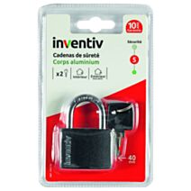 Cadenas + 2 Clés Aluminium 40mm - INVENTIV