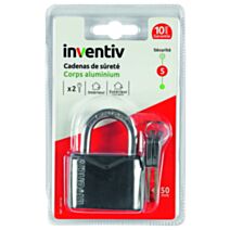 Cadenas + 2 Clés Aluminium 50mm - INVENTIV