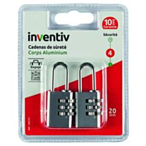 Cadenas à 3 Codes Aluminium 20mm - INVENTIV