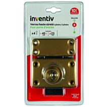 Verrou haute sécurité porte d'entrée double cylindre diam 23mm L.45mm - INVENTIV