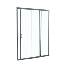 Porte douche coulissante 3 volets verre transparent 90cm chromé - INVENTIV