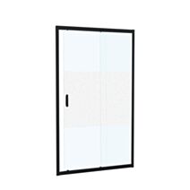 Porte douche coulissante 2 volets verre sérigraphié 120cm noir mat - INVENTIV