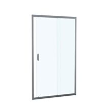 Porte douche coulissante 2 volets verre transparent 140cm chromé - INVENTIV
