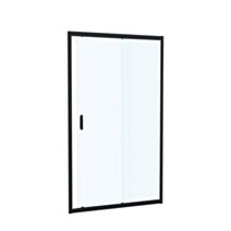 Porte douche coulissante 2 volets verre transparent 160cm noir mat - INVENTIV