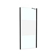 Retour fixe douche à associer verre sérigraphié 90cm noir mat - INVENTIV