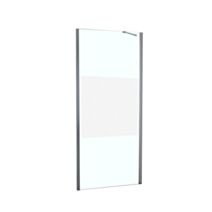Retour fixe douche à associer verre sérigraphié 90cm chromé brillant - INVENTIV