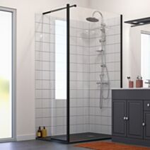 Barre de fixation paroi de douche 70-100cm noir mat - INVENTIV