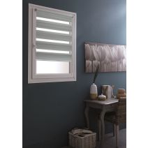 Store enrouleur Jour/Nuit sans perçage gris clair 60x250cm - INVENTIV