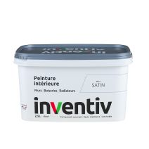 Peinture Murs Boiseries Radiateurs satin 2,5L Blanc - INVENTIV