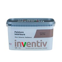 Peinture Murs Boiseries Radiateurs satin 2,5L Marron taupe 3 - INVENTIV