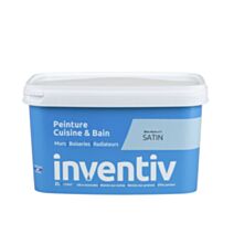 Peinture Cuisine&bain Bleu marin 7 satin 2L - INVENTIV