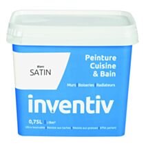 Peinture Cuisine&bain Satin 0,75L Blanc - INVENTIV