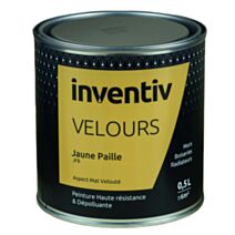Peinture haute résistance Velours 0,5L Jaune paille - INVENTIV