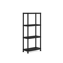 Etagère rangement résine 4 tablettes 135x60x30cm noir - INVENTIV