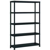 Etagère 5 tablettes 187 x 120 x 40 cm noir - INVENTIV