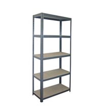 Etagère rangement bois/métal époxy 5 tablettes 179x75x35cm - INVENTIV