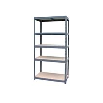 Etagère de rangement bois/métal Galva 5 tablettes 180x90x45cm - INVENTIV