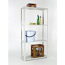 Etagère 4 tablettes acier 150x75x30cm blanc - INVENTIV
