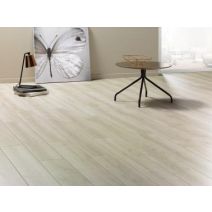 Revêtement de sol stratifié Solclic 1033 Bastide blanc 4 chanfreins 10 mm 128,6x17,2cm - INVENTIV