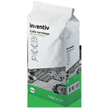 Colle carrelage sol et mur intérieur C1 blanc 5kg - INVENTIV