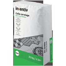 Colle carrelage sol et mur intérieur C1 blanc 25kg - INVENTIV