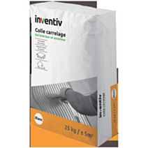 Colle carrelage sol intérieur & extérieur C2 blanc 25kg - INVENTIV