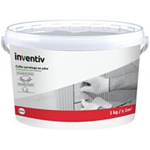 Colle carrelage en pâte murs intérieurs D2 blanc 5kg - INVENTIV
