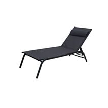 Bain de soleil Altea alu/textilène gris 194xP.59,5xH.35cm - INVENTIV