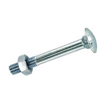 2 boulons tête ronde collet carrré acier zingué 8x10 - INVENTIV