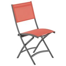 Chaise pliante Pop Alu + Tixline 46x60x89cm Brique - INVENTIV