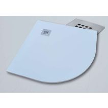 Receveur Quart de cercle Mia 90x90x3cm Blanc Texture ardoise - INVENTIV