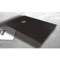 Receveur extra plat Mia 140x90x3cm Noir Texture ardoise - INVENTIV