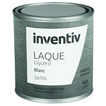 Peinture Laque Glycéro Blanc Satin 0,5L - INVENTIV