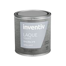 Peinture Laque Glycéro Gris zinc n°4 Brillant 0,5L - INVENTIV